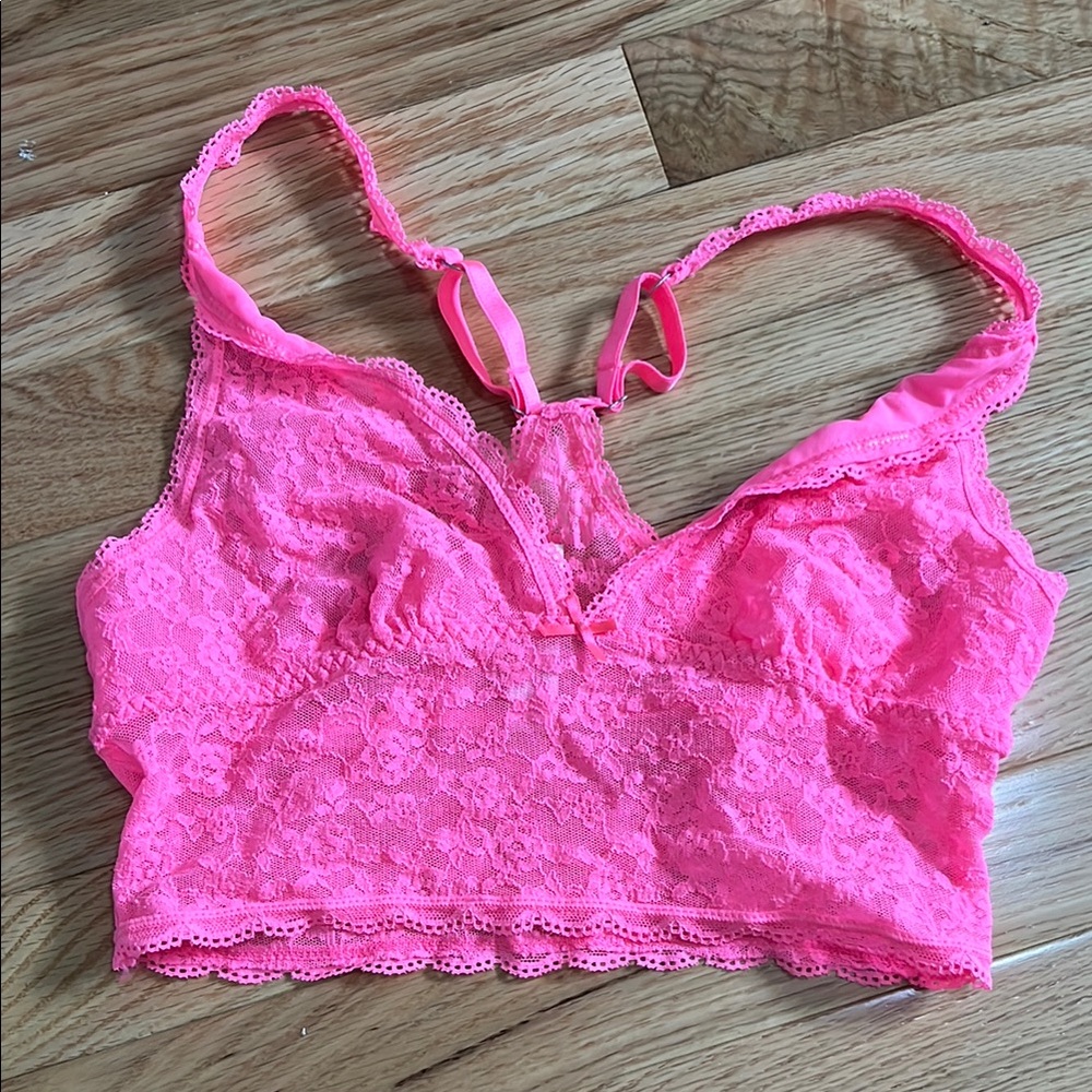 Victoria's Secret Pink Lace Longline Bra